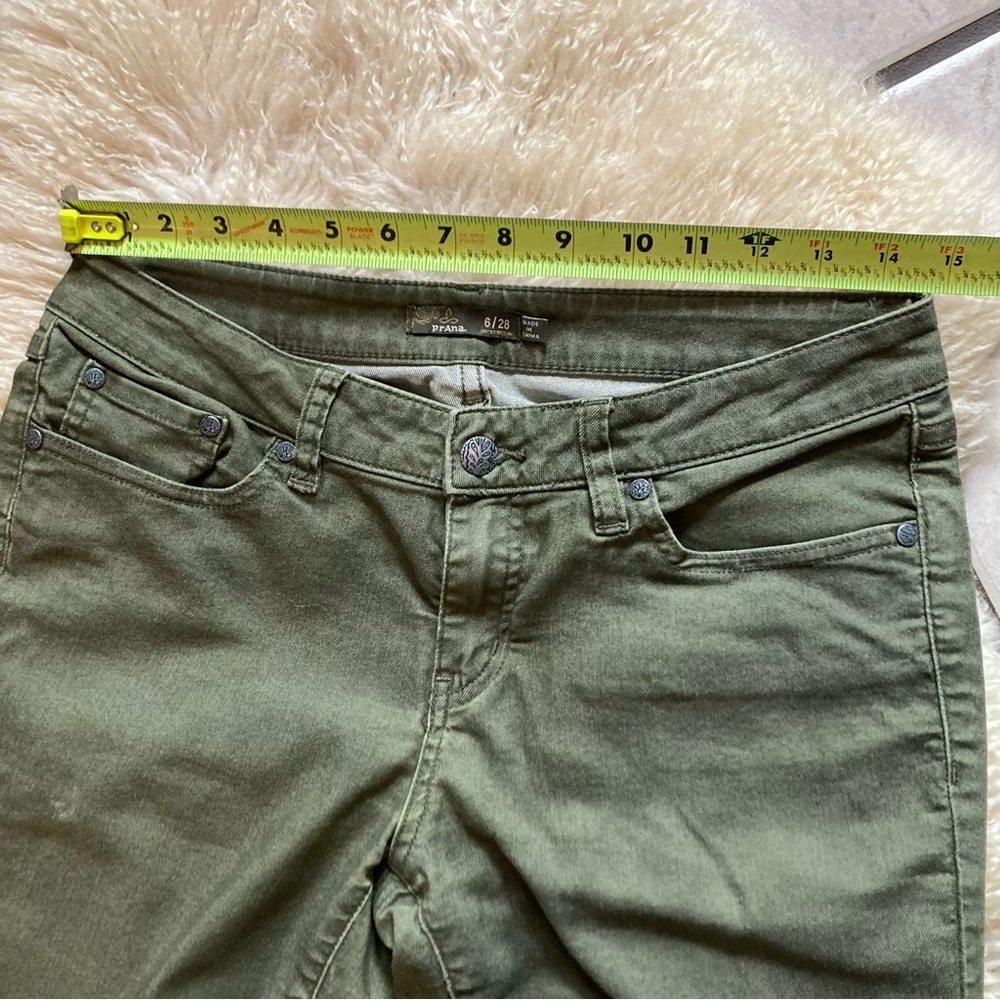PRANA Kayla forest green Stretch Skinny Jeans mid rise - Picture 4 of 9